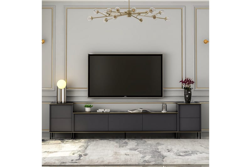Imaj Tv-möbelset 180x35 cm Svart - Hanah Home - Möbler - Vardagsrum - Tv-möbler & mediamöbler - Tv-möbelset