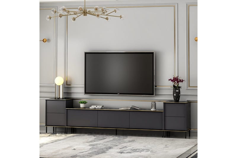 Imaj Tv-möbelset 180x35 cm Svart - Hanah Home - Möbler - Vardagsrum - Tv-möbler & mediamöbler - Tv-möbelset