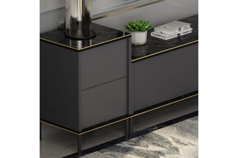 Imaj Tv-möbelset 180x35 cm Svart - Hanah Home - Möbler - Vardagsrum - Tv-möbler & mediamöbler - Tv-möbelset