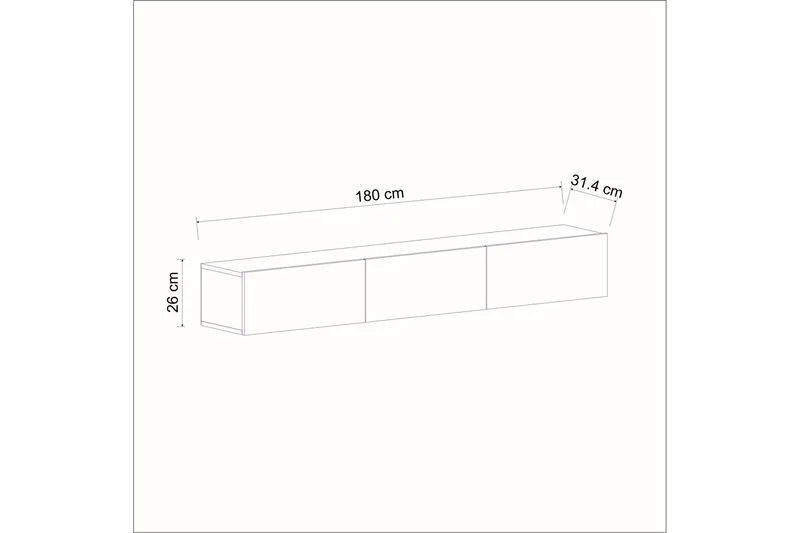 Interlaken Tv-bänk 180 cm - Svart - Möbler - Vardagsrum - Tv-möbler & mediamöbler - Tv-bänkar