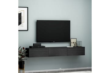 Interlaken Vägghängd TV Bänk 180 cm med Förvaring i Målat Trä - Svart - Möbler - Vardagsrum - Tv-möbler & mediamöbler - Tv-bänkar