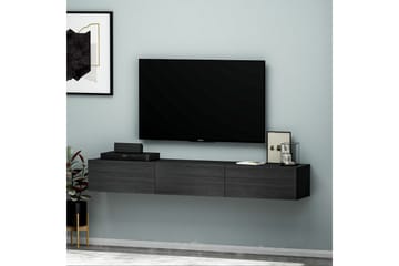 Interlaken Vägghängd TV Bänk 180 cm med Förvaring i Målat Trä - Svart - Möbler - Vardagsrum - Tv-möbler & mediamöbler - Tv-bänkar