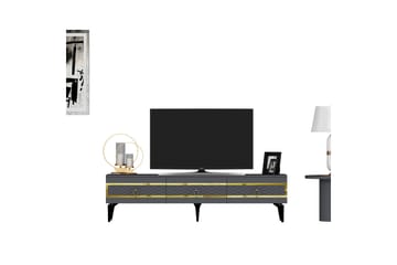 Ipek Tv-bänk 180 cm Antracit/Guld