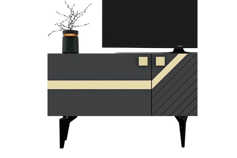 Iris  Tv-bänk 150 cm Antracit/Guld - Möbler - Vardagsrum - Tv-möbler & mediamöbler - Tv-bänkar