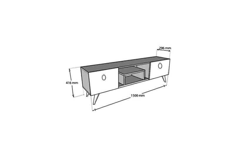 IRMA Tv-bänk 150x29,6 cm Brun/Svart - Tv-bänkar