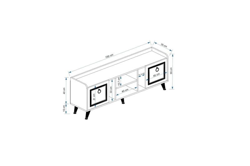 IRUBHI Tv-möbelset 150x35 cm Brun - Tv-möbelset