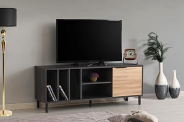 JAENA Tv-bänk 140 cm Mörkbrun/Natur