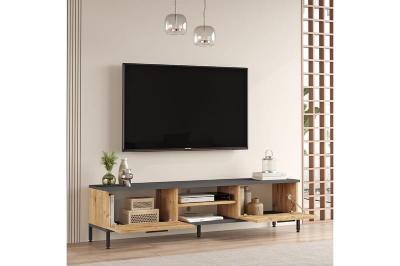 JAHIDA Tv-möbelset 160x35 cm Mörkblå/Svart - Tv-möbelset