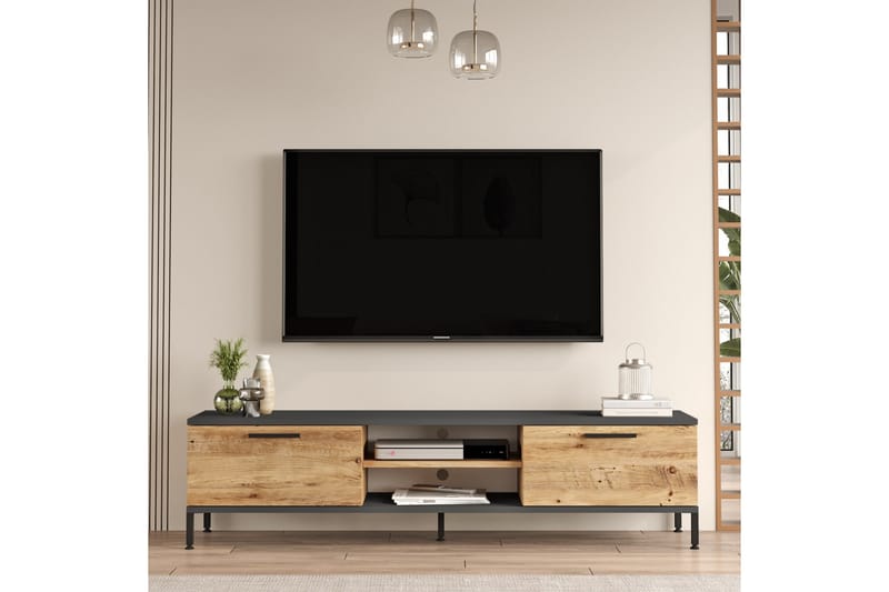 JAHIDA Tv-möbelset 160x35 cm Mörkblå/Svart - Tv-möbelset