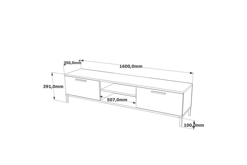 JAHIDA Tv-möbelset 160x35 cm Mörkblå/Svart - Tv-möbelset