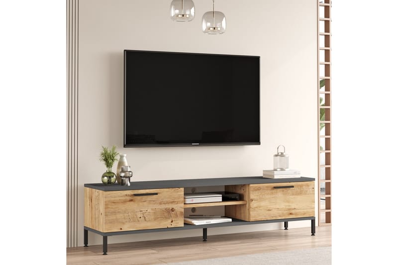 JAHIDA Tv-möbelset 160x35 cm Mörkblå/Svart - Tv-möbelset