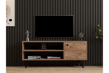Jena Golvstående Tv-bänk 120 cm med Förvaring i Mörkt Trä - Brun - Möbler - Vardagsrum - Tv-möbler & mediamöbler - Tv-bänkar