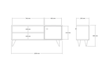 Jena Tv-bänk 120 cm - Brun - Möbler - Vardagsrum - Tv-möbler & mediamöbler - Tv-bänkar
