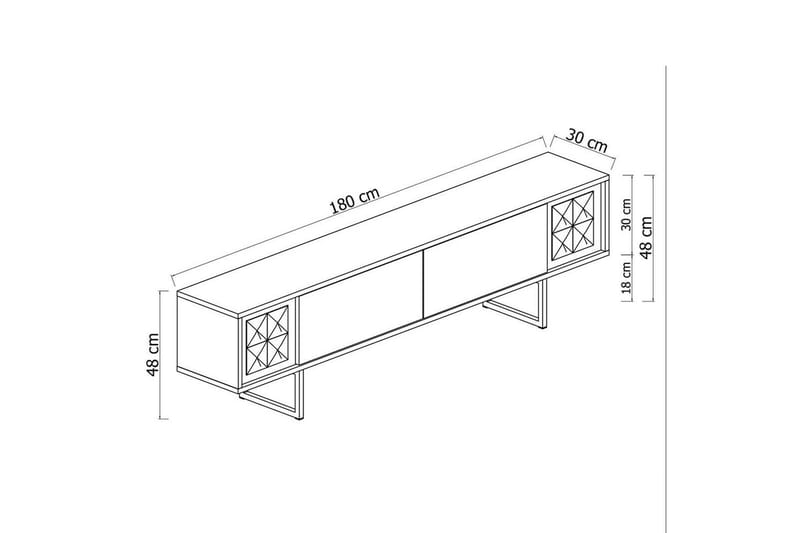 Jeval Tv-bänk 180 cm - Svart/Antracit - Möbler - Vardagsrum - Tv-möbler & mediamöbler - Tv-bänkar