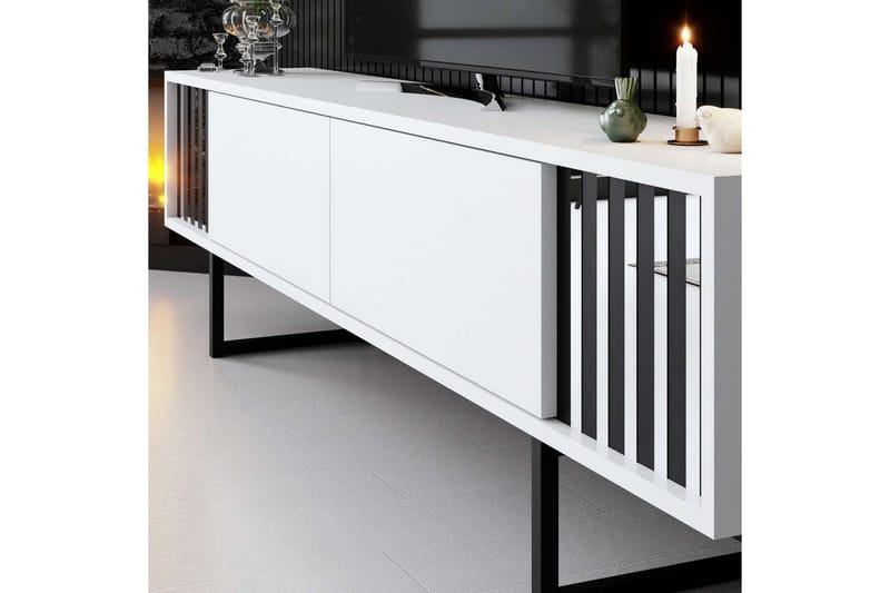 Jeval Tv-bänk 180 cm - Svart/Vit - Möbler - Vardagsrum - Tv-möbler & mediamöbler - Tv-bänkar