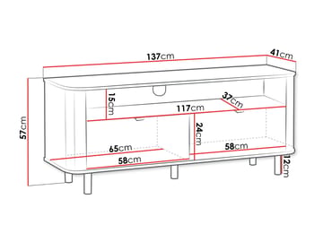 Joriel Tv-bänk 137 cm - Beige|svart - Möbler - Vardagsrum - Tv-möbler & mediamöbler - Tv-bänkar