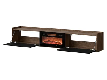 Jovren Tv-bänk 200 cm Eldstad med värmefunktion - Beige|svart - Möbler - Vardagsrum - Tv-möbler & mediamöbler - Tv-bänkar