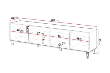 Juniskär Tv-bänk 40x52x200 cm Scandinavian Choice Vit - Möbler - Vardagsrum - Tv-möbler & mediamöbler - Tv-bänkar