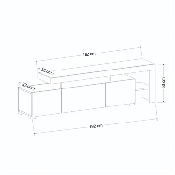 Jurukovo TV-bänk 192x53x37 cm - Valnöt - Möbler - Vardagsrum - Tv-möbler & mediamöbler - Tv-bänkar
