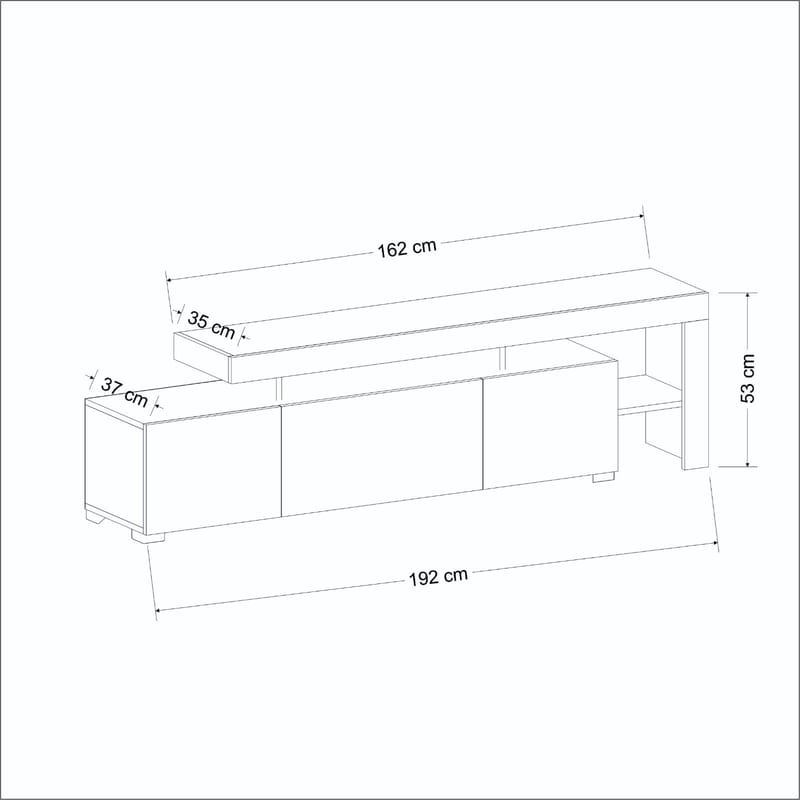 Jurukovo TV-bänk 192x53x37 cm - Valnöt - Möbler - Vardagsrum - Tv-möbler & mediamöbler - Tv-bänkar