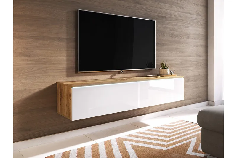 Kanak Tv-bänk 140 cm - Natur/Vit - Möbler - Vardagsrum - Tv-möbler & mediamöbler - Tv-bänkar