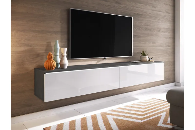 Kanak Tv-bänk 180 cm - Mörkgrå/Vit - Möbler - Vardagsrum - Tv-möbler & mediamöbler - Tv-bänkar