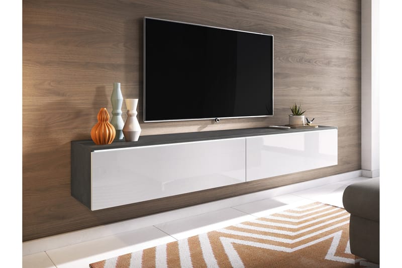 Kanak Tv-bänk 180 cm - Mörkgrå/Vit - Möbler - Vardagsrum - Tv-möbler & mediamöbler - Tv-bänkar