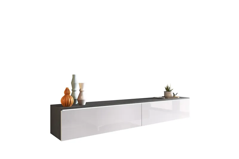 Kanak Tv-bänk 180 cm, Mörkgrå/Vit
