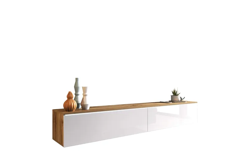 Kanak Tv-bänk 180 cm, Natur/Vit