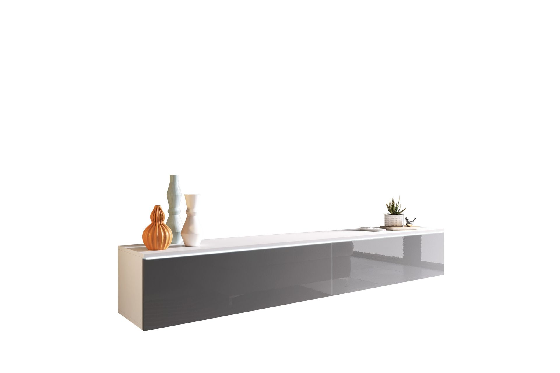 Kanak Tv-bänk 180 cm - Vit/Grå - Möbler - Vardagsrum - Tv-möbler & mediamöbler - Tv-bänkar