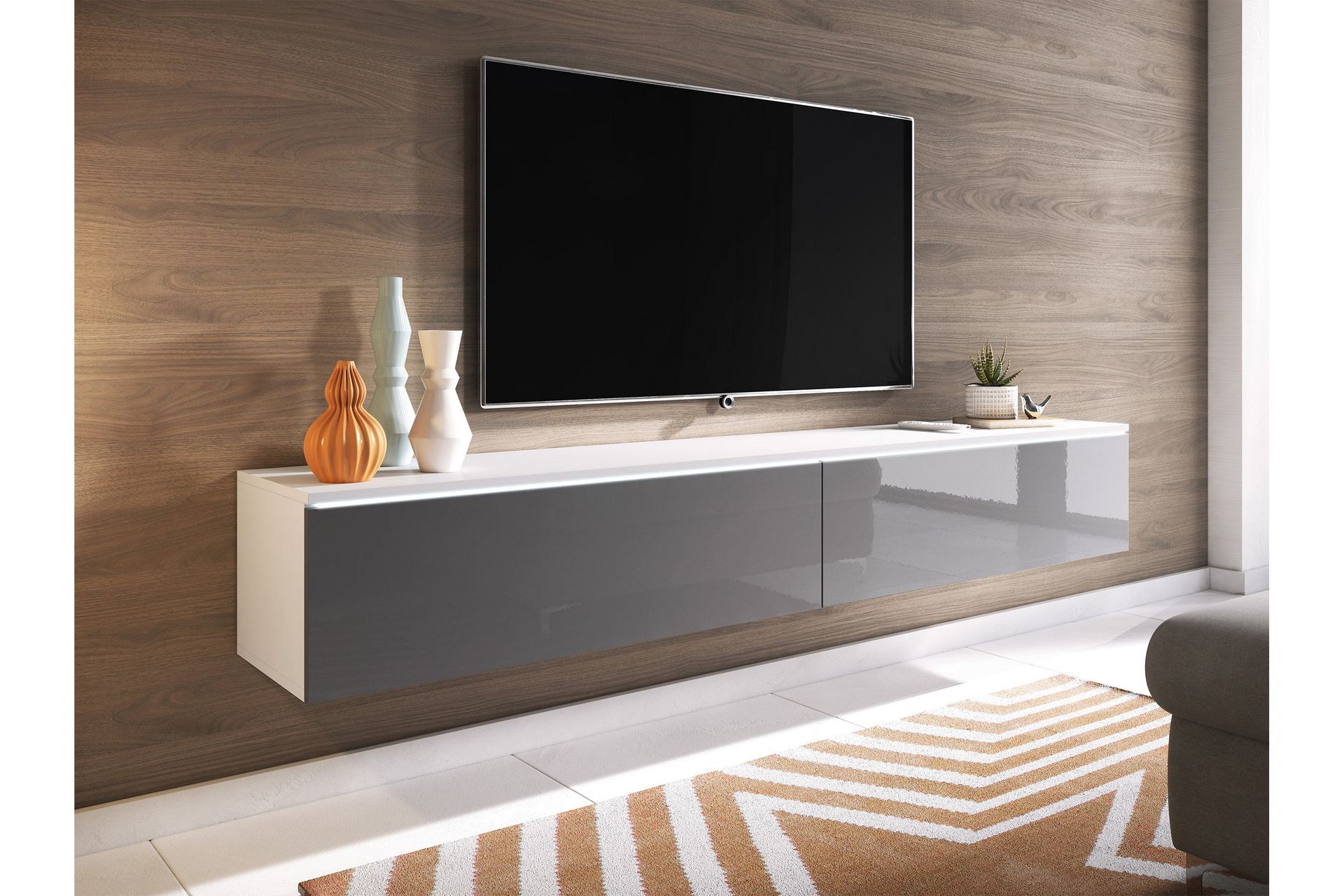 Kanak Tv-bänk 180 cm - Vit/Grå - Möbler - Vardagsrum - Tv-möbler & mediamöbler - Tv-bänkar