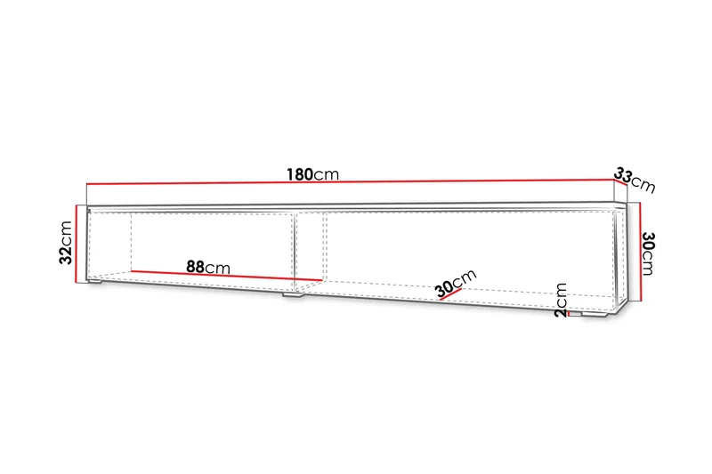 Kanak Tv-bänk 180 cm - Vit/Grå - Möbler - Vardagsrum - Tv-möbler & mediamöbler - Tv-bänkar