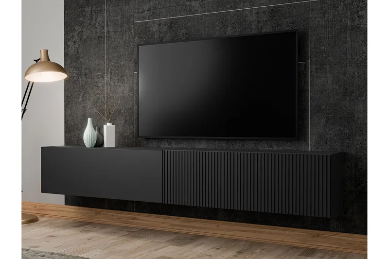 Kangana Tv-bänk 200 cm - Svart - Möbler - Vardagsrum - Tv-möbler & mediamöbler - Tv-bänkar