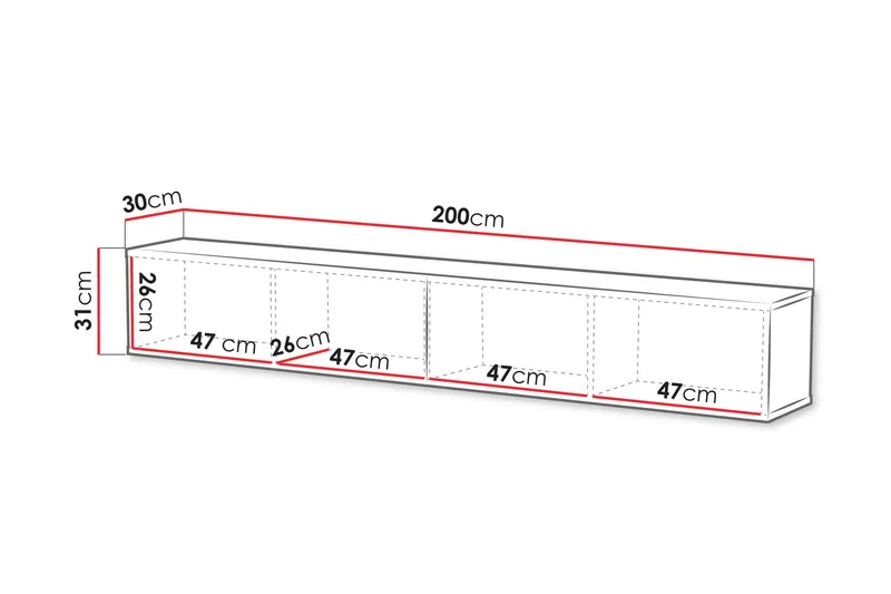 Kangana Tv-bänk 200 cm - Svart - Möbler - Vardagsrum - Tv-möbler & mediamöbler - Tv-bänkar