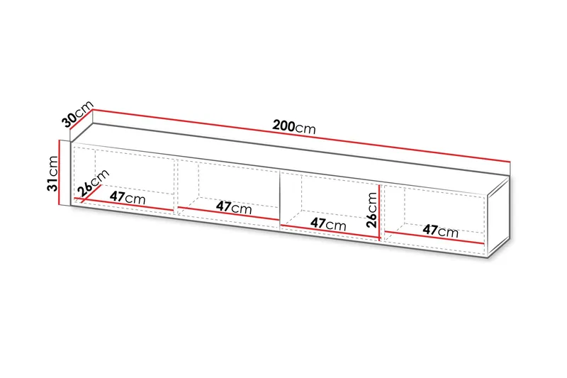 Kangana Tv-bänk 200x30 cm - Beige - Möbler - Vardagsrum - Tv-möbler & mediamöbler - Tv-bänkar