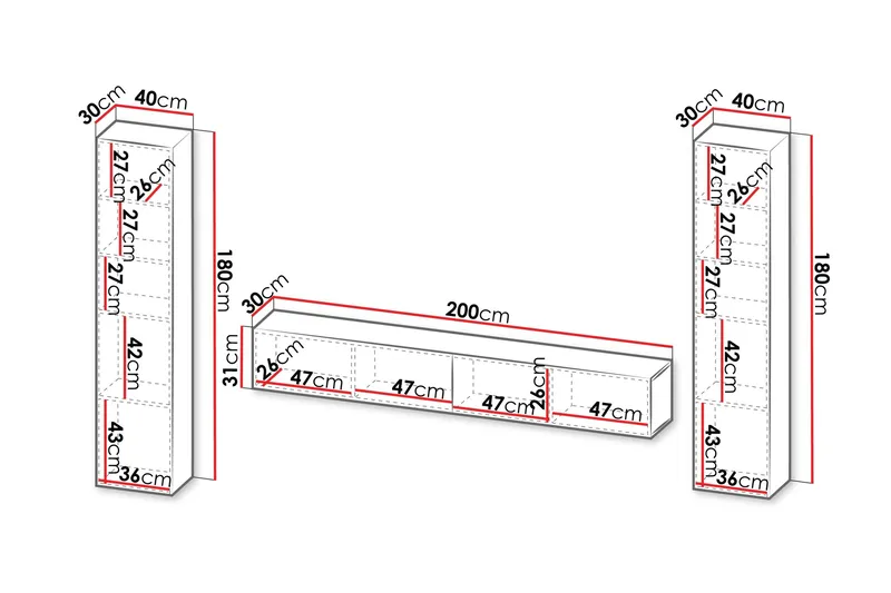 Kangana Tv-möbelset - Beige - Möbler - Vardagsrum - Tv-möbler & mediamöbler - Tv-möbelset