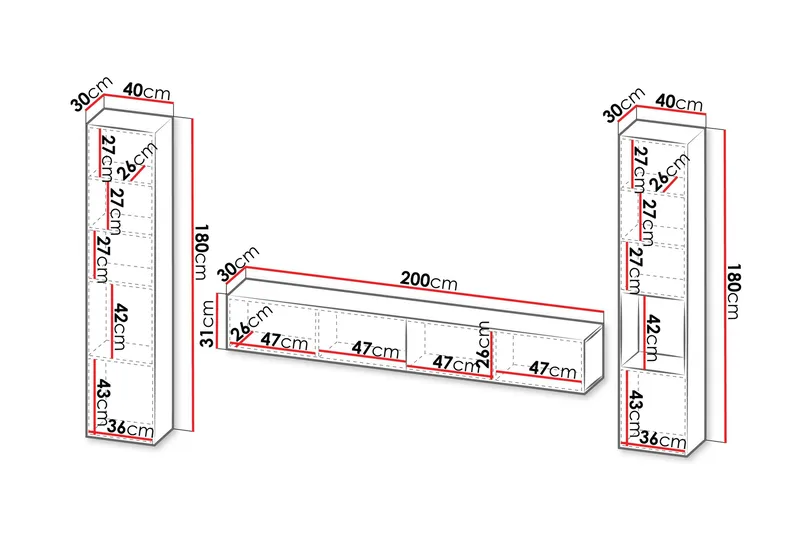 Kangana Tv-möbelset - Svart/Brun - Möbler - Vardagsrum - Tv-möbler & mediamöbler - Tv-möbelset