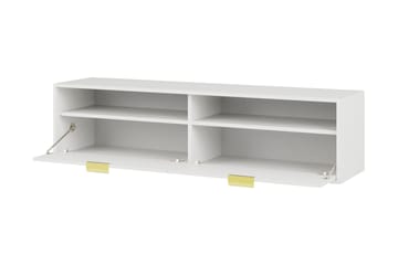 Kanon Vägghängd Tv Bänk 140 cm med Förvaring i Målat Trä - Vit - Möbler - Vardagsrum - Tv-möbler & mediamöbler - Tv-bänkar
