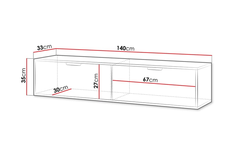 Kanta Tv-bänk 140 cm - Svart - Möbler - Vardagsrum - Tv-möbler & mediamöbler - Tv-bänkar