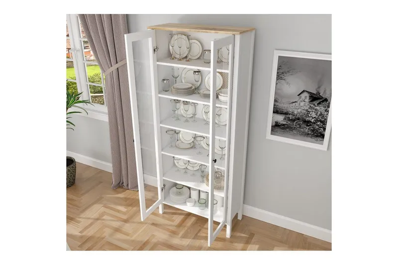 Kelric Bokhylla 83 cm - Natur/Vit - Förvaring - Hyllor - Bokhylla