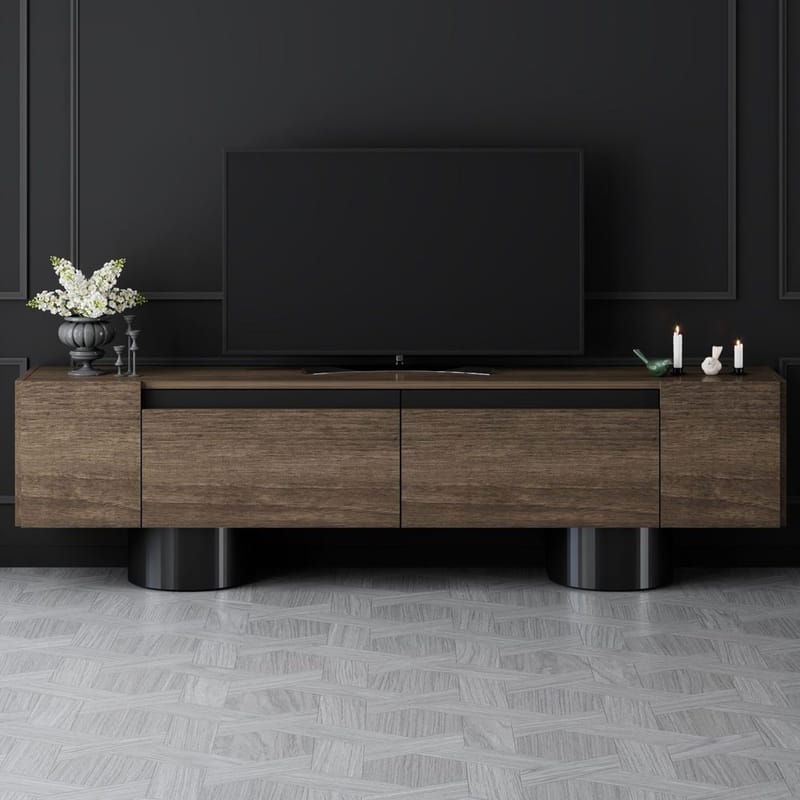 Kumail Tv-bänk 180 cm - Brun/Svart - Möbler - Vardagsrum - Tv-möbler & mediamöbler - Tv-bänkar