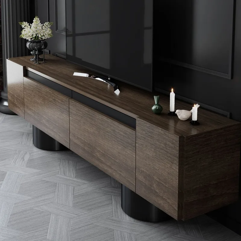 Kumail Tv-bänk 180 cm - Brun/Svart - Möbler - Vardagsrum - Tv-möbler & mediamöbler - Tv-bänkar