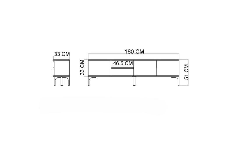 Kunar Tv-bänk 180 cm - Vit - Möbler - Vardagsrum - Tv-möbler & mediamöbler - Tv-bänkar