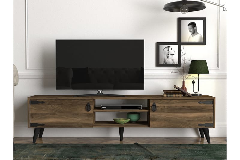 KYRKEBERG TV-Bänk 180 cm Brun/Svart -   - Tv-bänkar