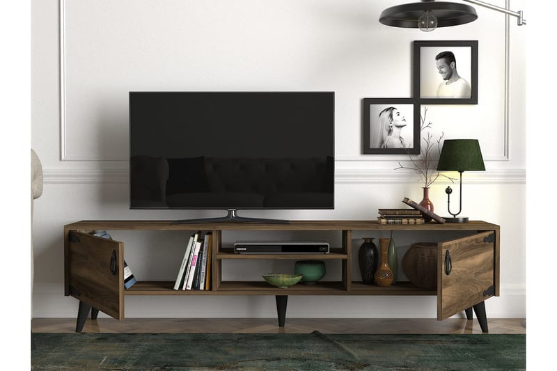KYRKEBERG TV-Bänk 180 cm Brun/Svart -   - Tv-bänkar