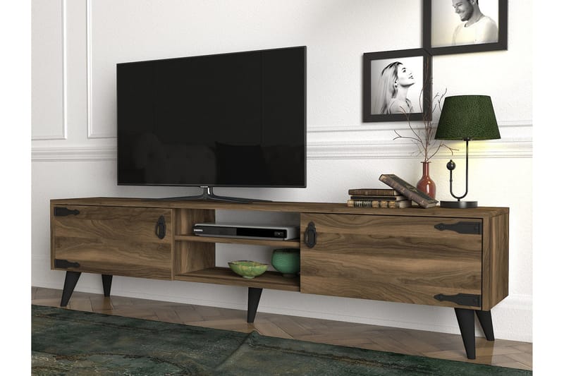 KYRKEBERG TV-Bänk 180 cm Brun/Svart -   - Tv-bänkar