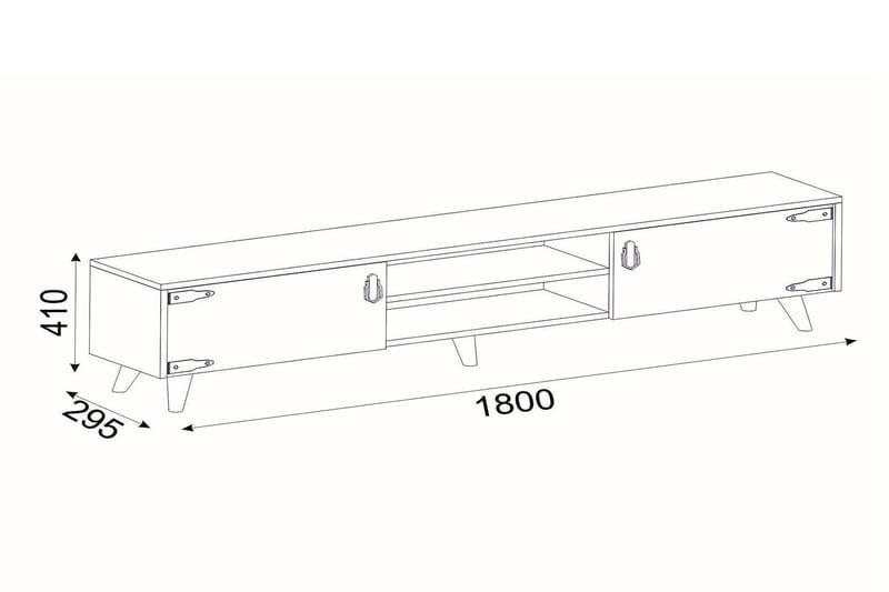 KYRKEBERG TV-Bänk 180 cm Brun/Svart -   - Tv-bänkar