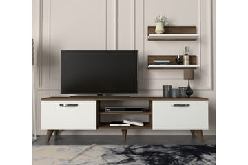 KYRKEBERG TV-Möbelset 150 cm Brun/Vit
