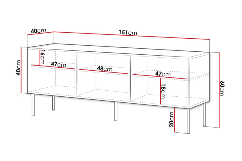 Laholm Tv-bänk 151 cm - Svart - Möbler - Vardagsrum - Tv-möbler & mediamöbler - Tv-bänkar