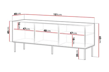 Laholm Tv-bänk 151 cm - Vit - Möbler - Vardagsrum - Tv-möbler & mediamöbler - Tv-bänkar